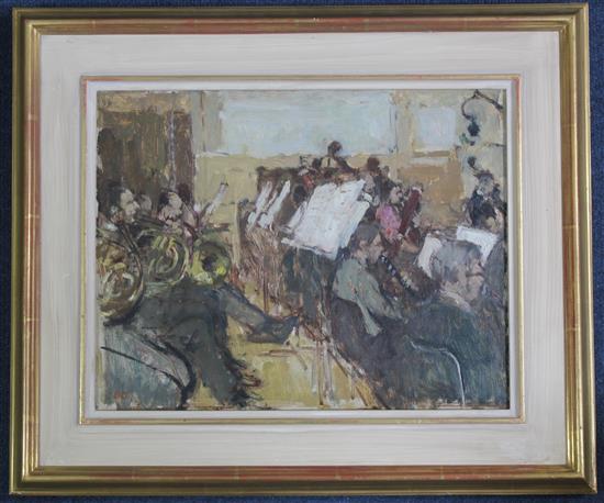 § Bernard Dunstan RA (1920-2011) The BBC Symphony Orchestra rehearsing at Broadcasting House, 9.5 x 12.5in.
